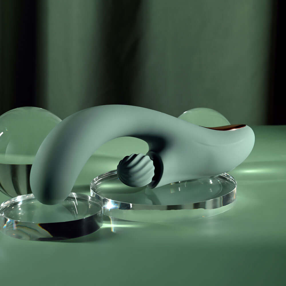 Evolved SPIRAL CHARM - Green 18 cm USB Rechargeable Rabbit Vibrator