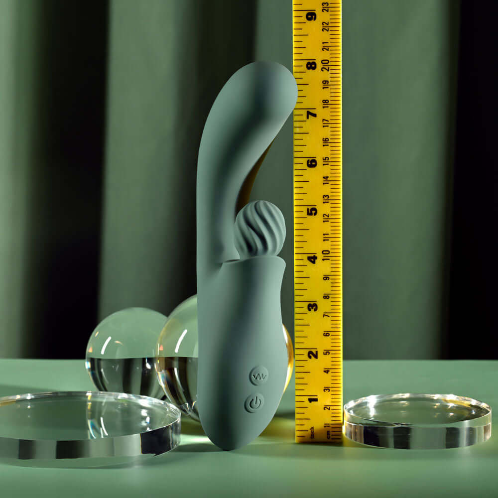 Evolved SPIRAL CHARM - Green 18 cm USB Rechargeable Rabbit Vibrator