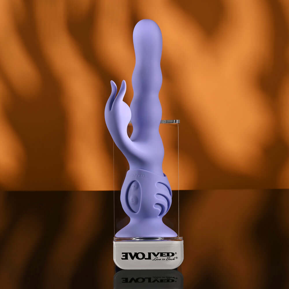 Evolved WIGGLY BUNNY - Purple USB Rechargeable Rabbit Vibrator with Suction Base