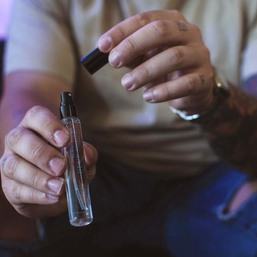 Eye Of Love Love In Bloom Blue Ember Pheromone Cologne - 10ml - Citrus & Cedar Scented Pheromone Cologne for Men to attract Women - 10 ml Spray