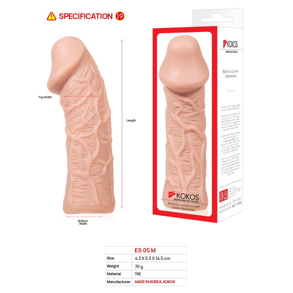 Kokos Extreme Sleeve 05 - Flesh Penis Extension Sleeve - Medium Size