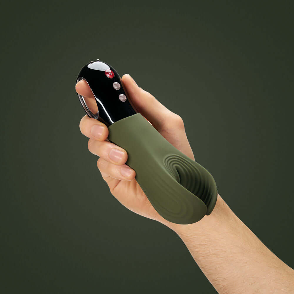 Fun Factory MANTA moss green-black - Moss Green 18 cm USB Rechargeable Mens & Couples Vibrator