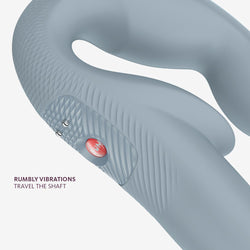 Fun Factory SHARE VIBE PRO cool grey - Grey USB Rechargeable Strapless Strap-On