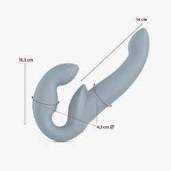 Fun Factory SHARE VIBE PRO cool grey - Grey USB Rechargeable Strapless Strap-On