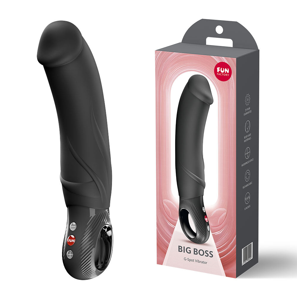 Fun Factory BIG BOSS Black - Black 22.9 cm USB-C Vibrator