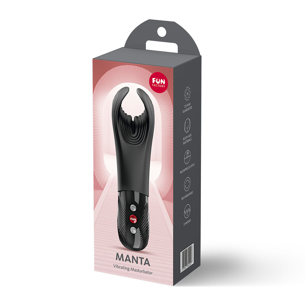 Fun Factory MANTA Black - Black USB-C Rechargeable Unisex Vibrator