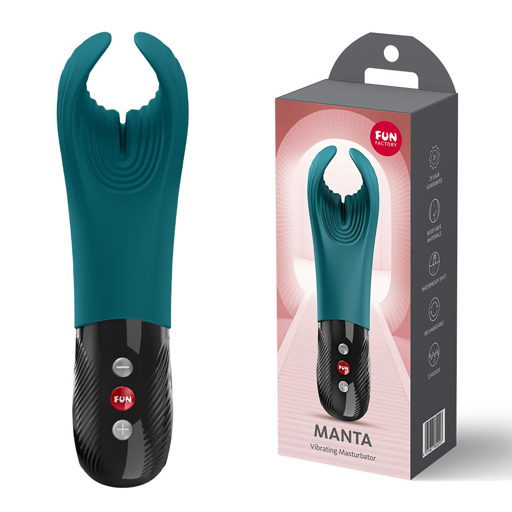 Fun Factory MANTA Bottle Green - Bottle Green USB-C Rechargeable Unisex Vibrator