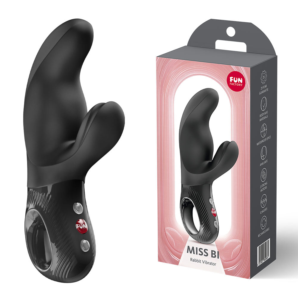 Fun Factory MISS BI Black - Black 17 cm USB-C Rechargeable Vibrator