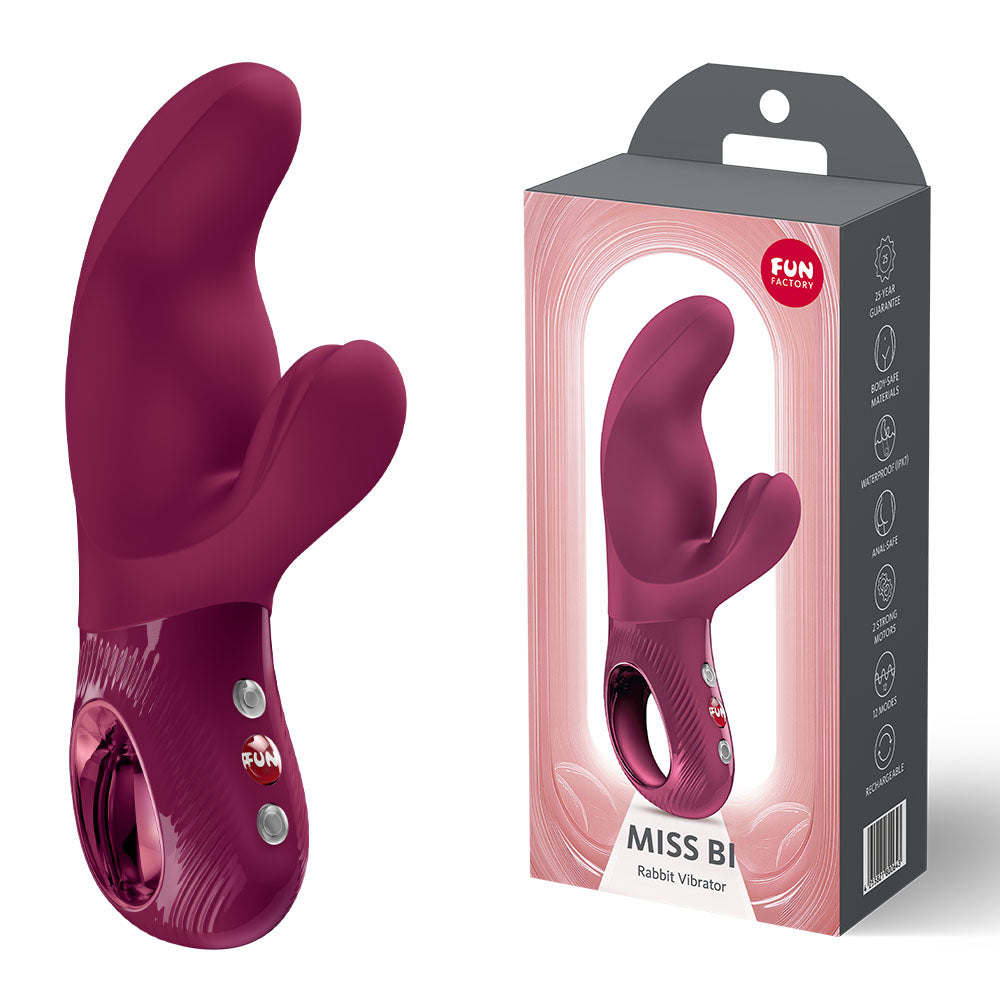 Fun Factory MISS BI Wine Red - Wine Red 17 cm USB-C Rechargeable Vibrator