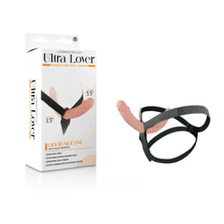 Ultra Lover - Flesh 14 cm Strap-On with 9 cm Internal Dildo