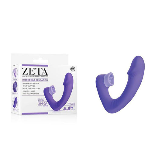 Zeta Duo Motor Wearable Vibrator Purple 11.4 cm with Flicking Clitoral Stimulator