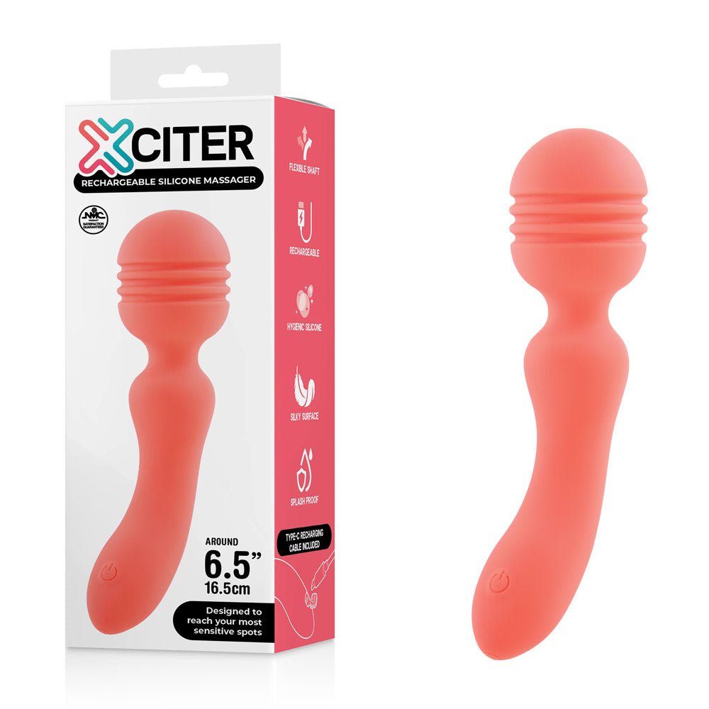 Xciter Orange 16.5 cm USB Rechargeable Massage Wand