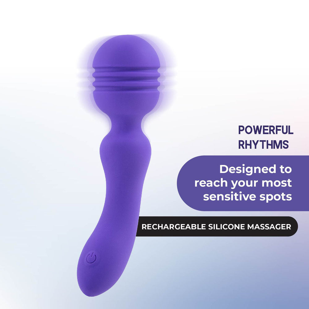 Xciter Purple 16.5 cm USB Rechargeable Massage Wand