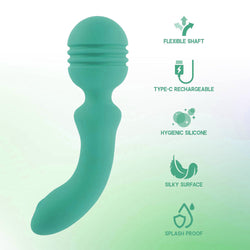 Xciter Teal 16.5 cm USB Rechargeable Massage Wand