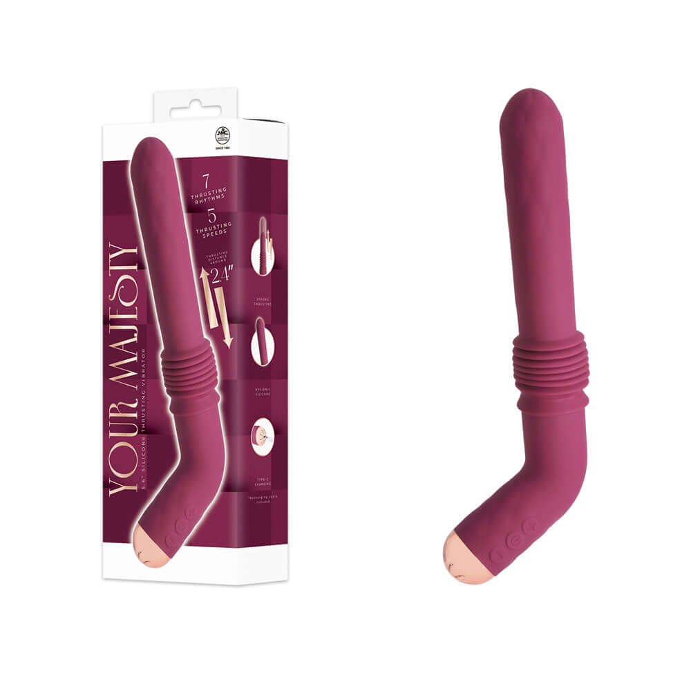 Your Majesty - Maroon USB-C Rechargeable Thrusting Vibrator