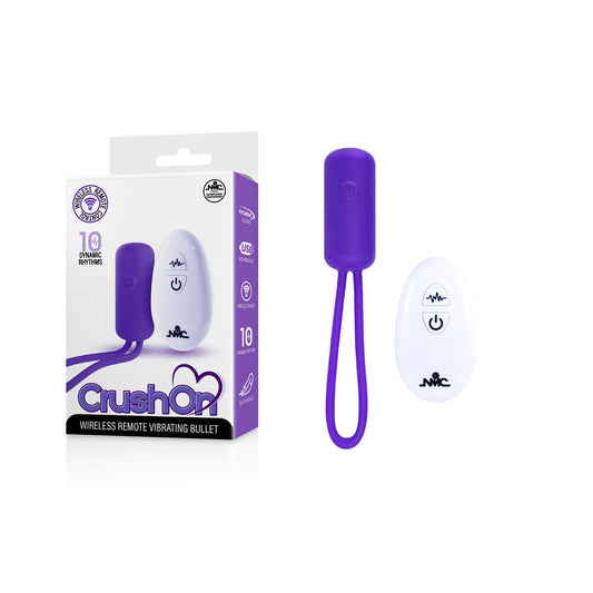 Crush On - Purple USB Rechargeable Vibrating Bullet with Wireless Remote