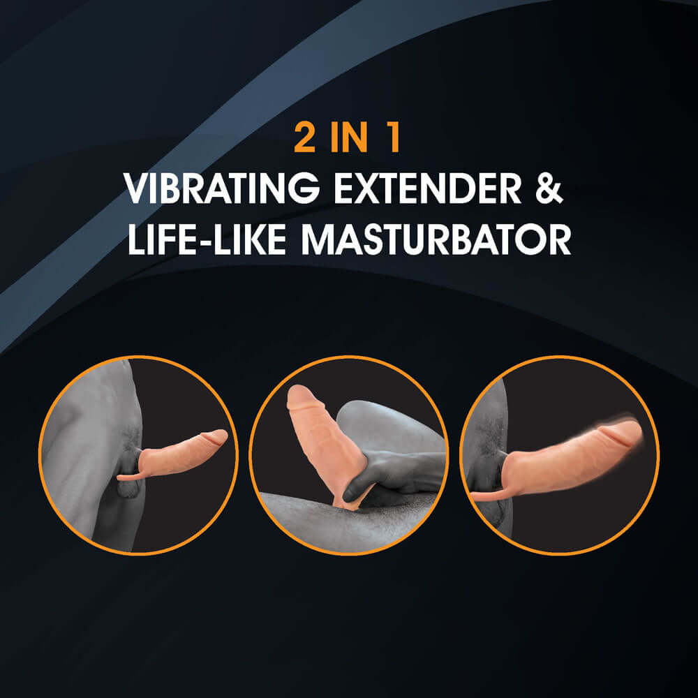 Extendor+ - 2 Inch Vibrating Penis Extender and Stroker
