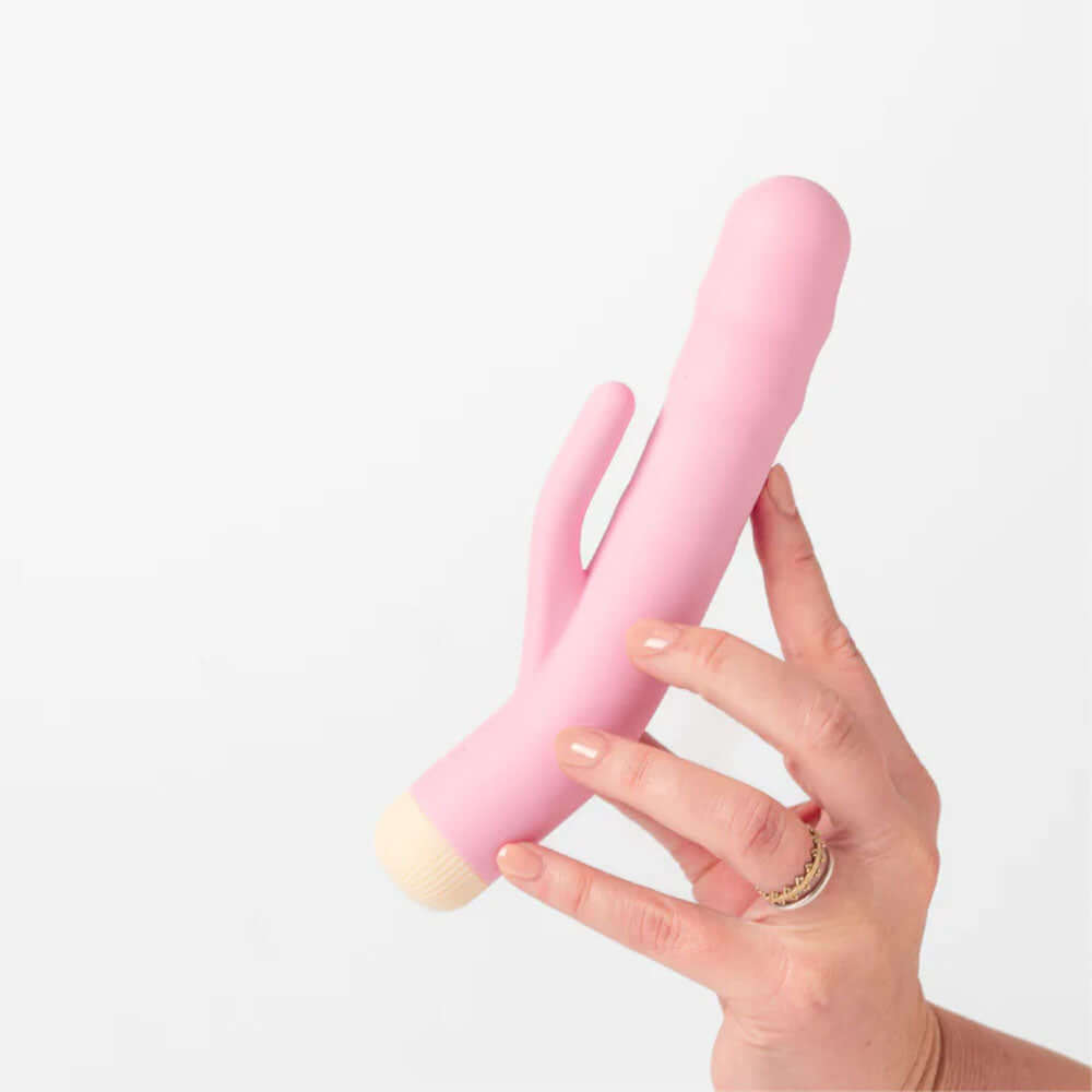 Pink 19 cm USB Rechargeable Thrusting Rabbit Vibrator