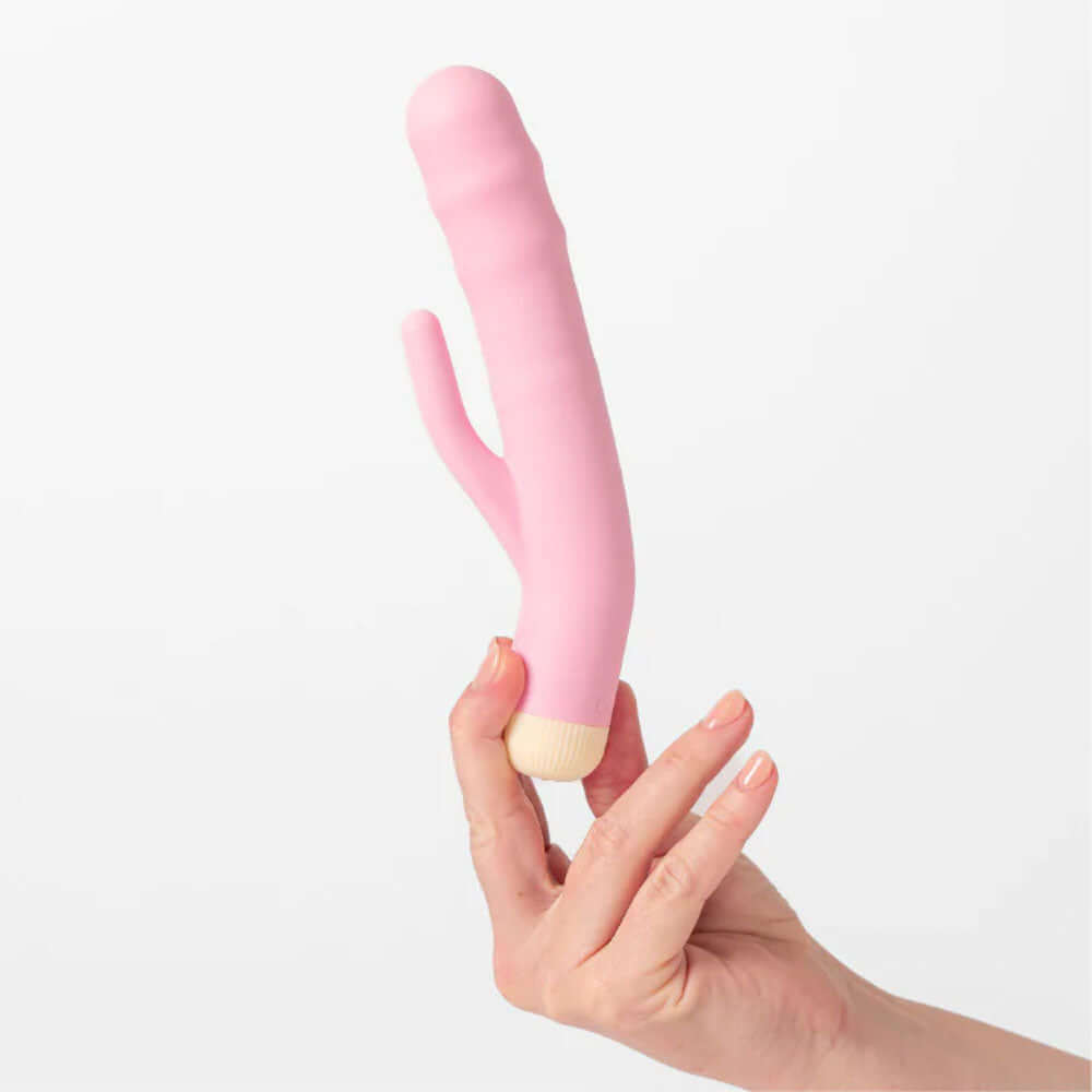 Pink 19 cm USB Rechargeable Thrusting Rabbit Vibrator