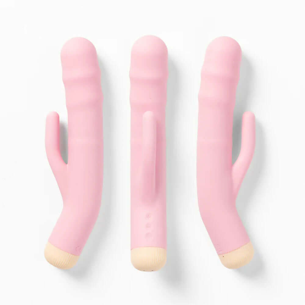 Pink 19 cm USB Rechargeable Thrusting Rabbit Vibrator