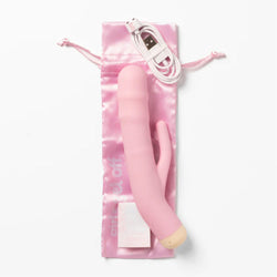 Pink 19 cm USB Rechargeable Thrusting Rabbit Vibrator