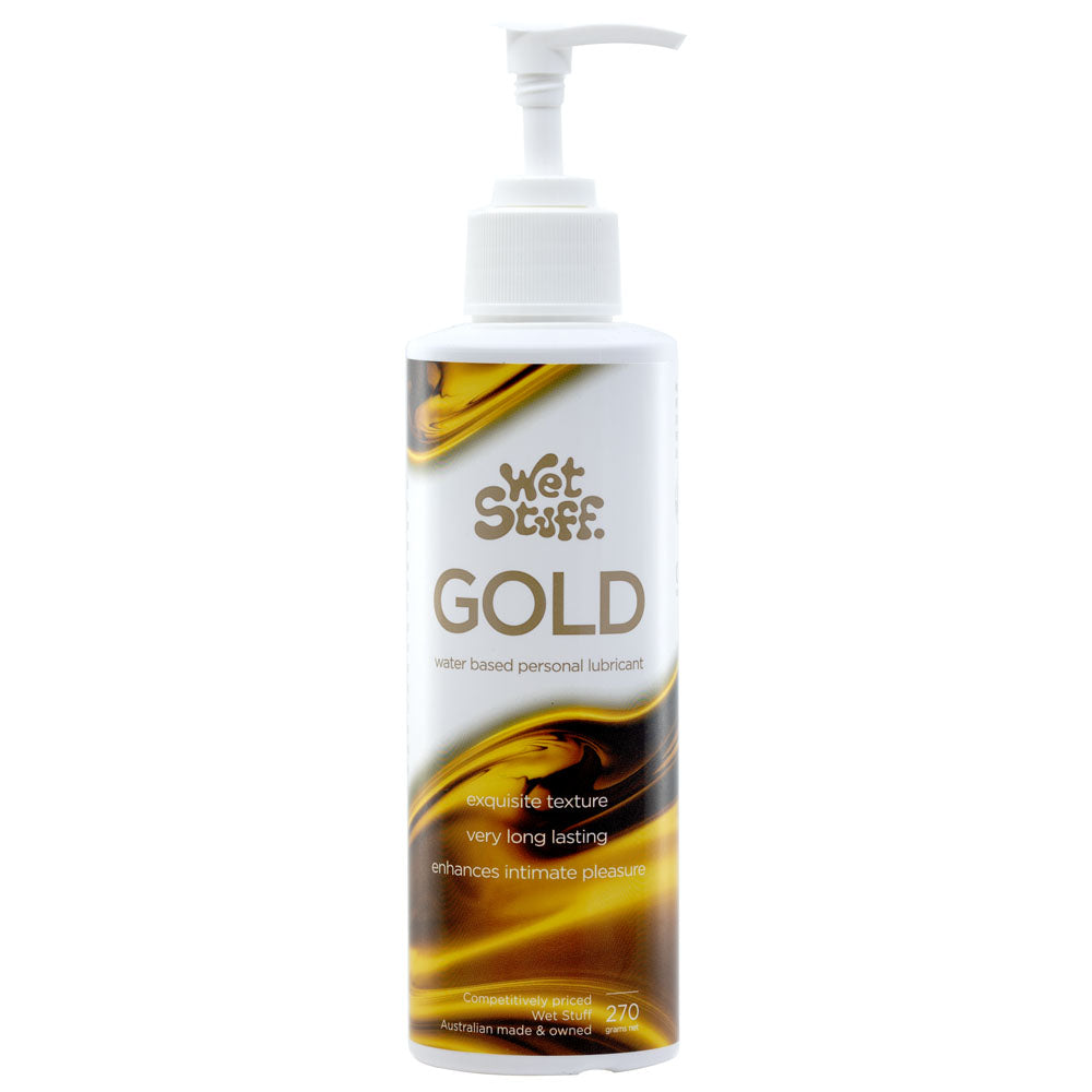 Wet Stuff Gold Water Based Lubricant - 270 gram Pump Bottle