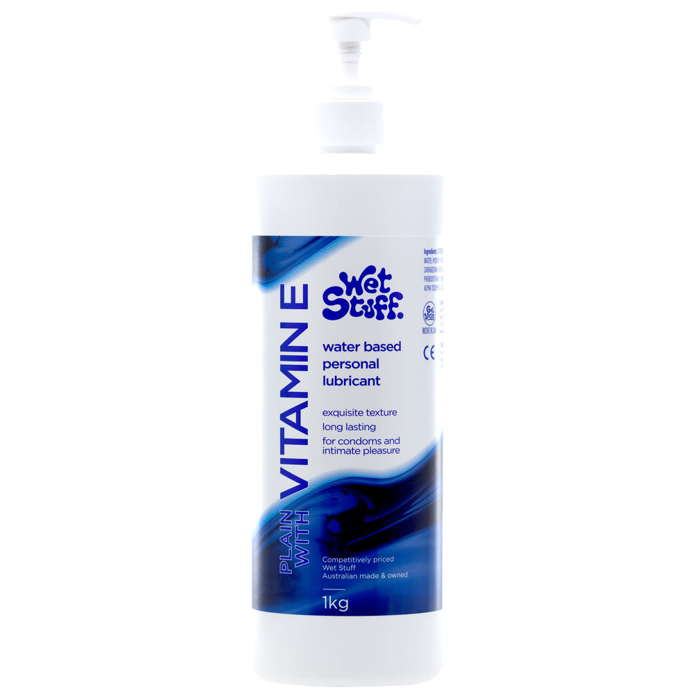 Wet Stuff Plain Water Based Lubricant with Vitamin E - 1 kg Bottle