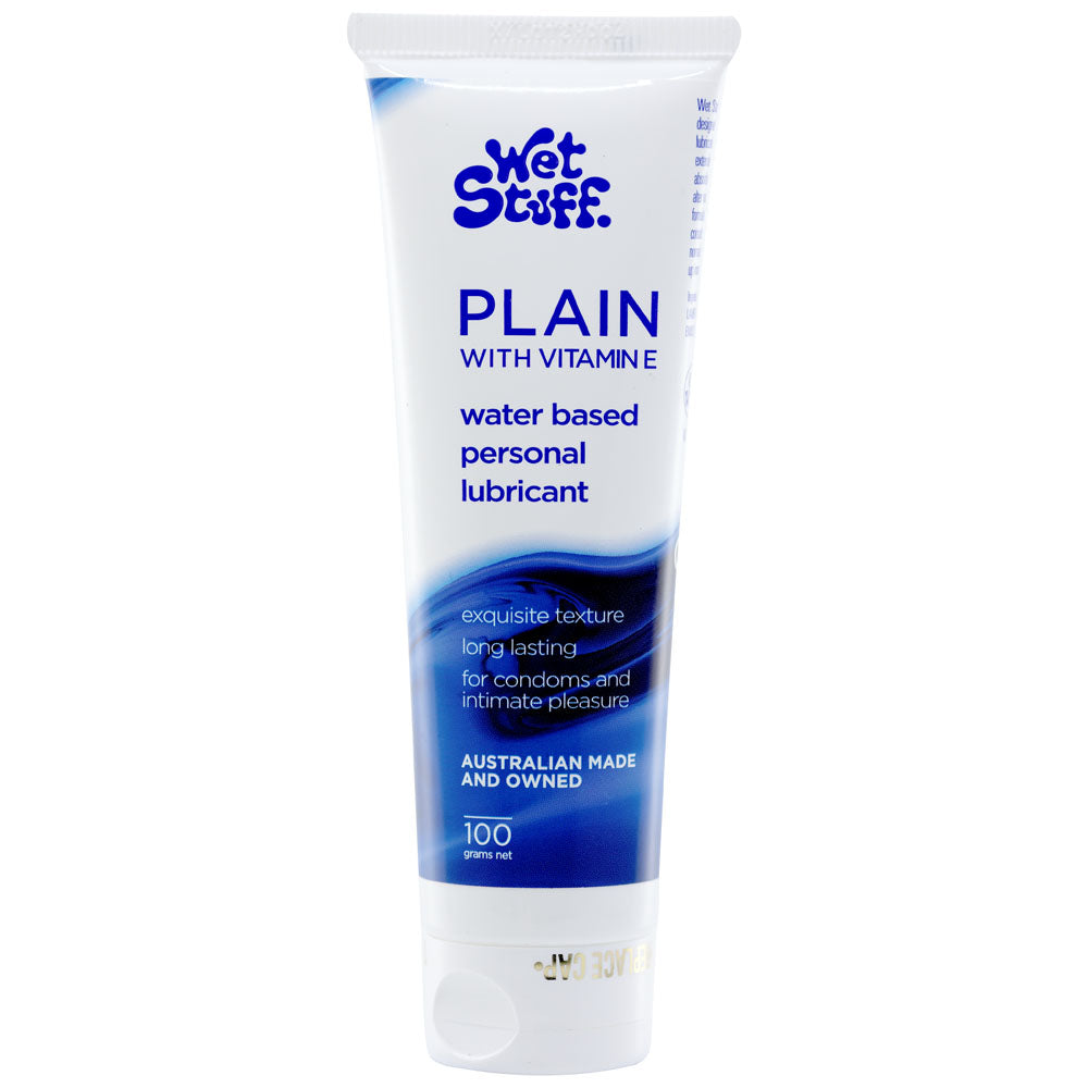 Wet Stuff Plain Water Based Lubricant with Vitamin E - 100g Tube