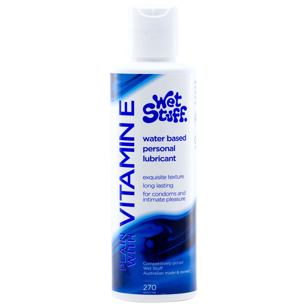 Wet Stuff Plain Water Based Lubricant with Vitamin E - 270g Bottle