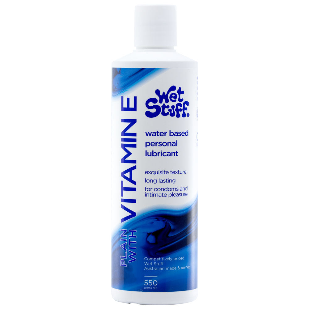 Wet Stuff Plain Water Based Lubricant with Vitamin E - 550g Bottle