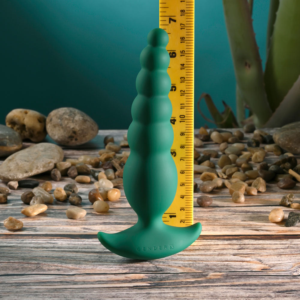 Gender X THE RATTLER - Green 17 cm USB Rechargeable Vibrating and Twirling Anal Plug