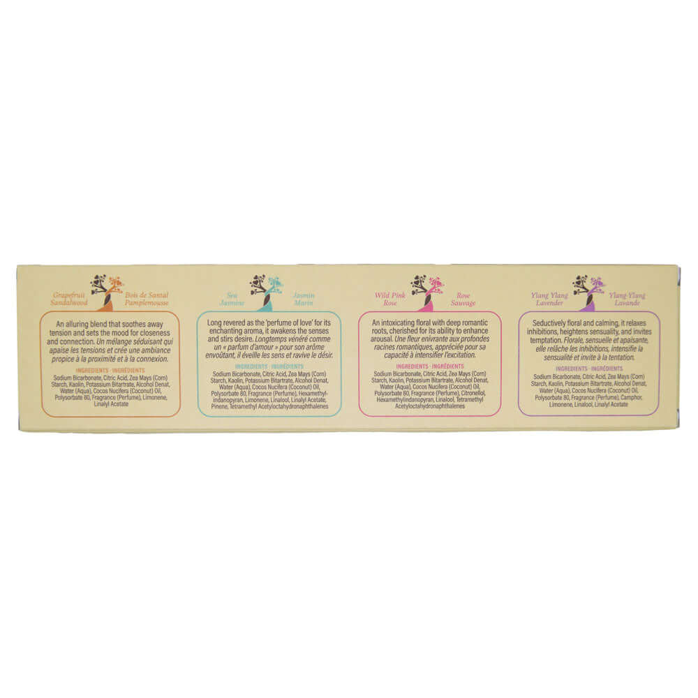 EB Aphrodisiac Bath Fizzers - Scented Bath Bombs - Set of 4 Scents
