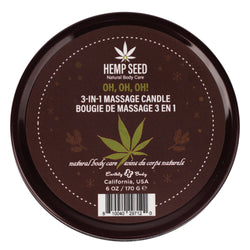 Hemp Seed 3-In-1 Massage Candle - Oh! Oh! Oh! - Amber Musk, Warm Tobacco, Caramel Strands - 170 g