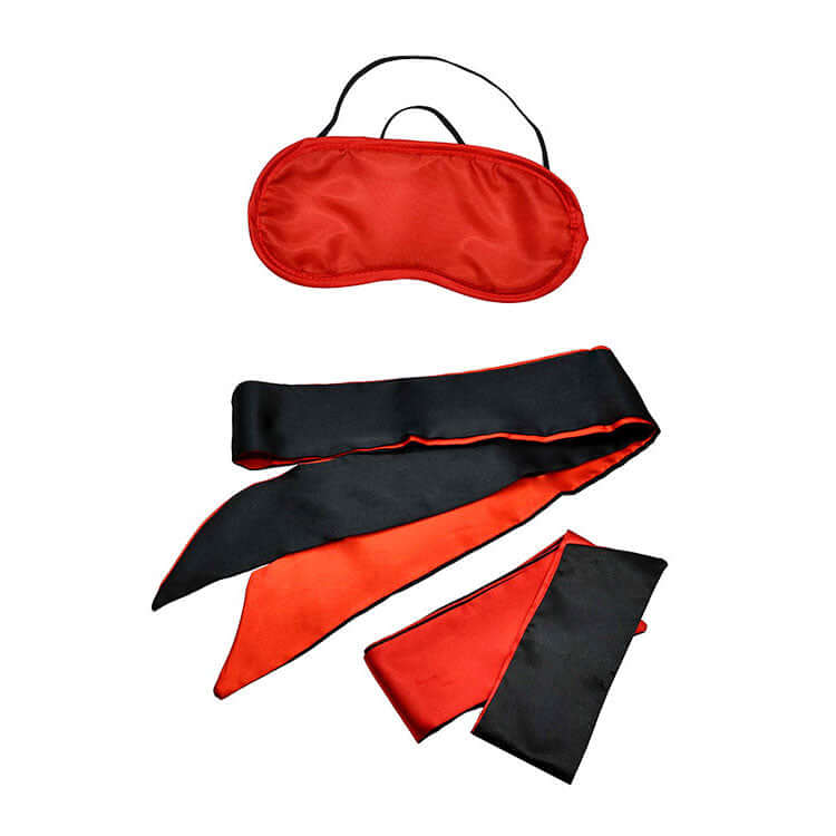 Adam & Eve SENSUAL SCARLET NIGHTS - Black/Red Couples Bondage Kit - Set of 10 Pieces