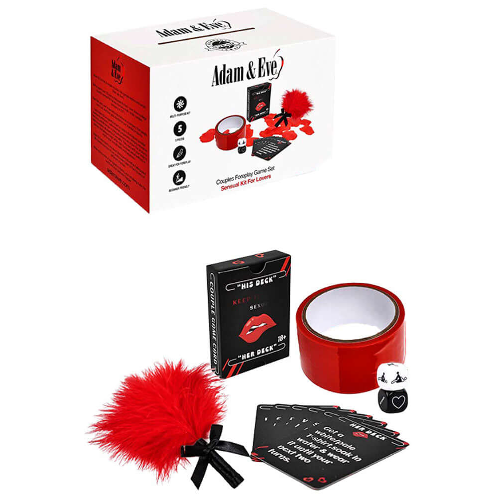 Adam & Eve COUPLES FOREPLAY GAME SET - Couples Card Game - 5 Piece Kit