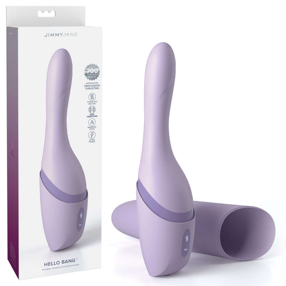 JimmyJane Hello Bang - Purple 27 cm USB Rechargeable Warming & Thrusting Vibrator