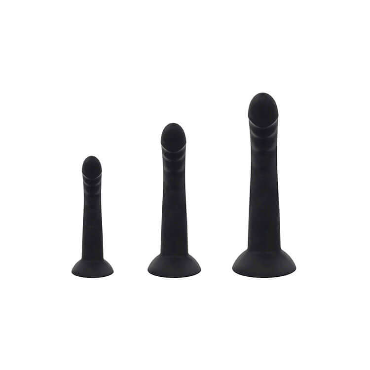 Adam & Eve ADAMS RIDGED TRIO - Black Anal Training Kit - Set of 3 Sizes