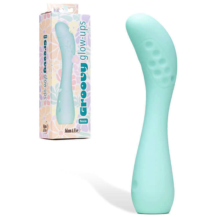 Adam & Eve GROOVY GLOW-UPS Flexie - Blue 19 cm USB Rechargeable G-Spot Vibrator