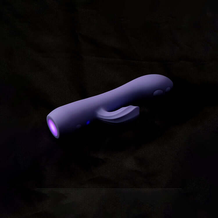 Adam & Eve GROOVY GLOW-UPS Wavie - Purple 16.5 cm USB Rechargeable Rabbit Vibrator