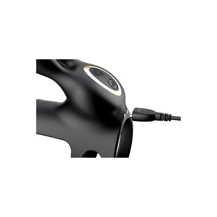 Adam & Eve WILD HARE - Black USB Rechargeable Vibrating Penis Cage with Wireless Remote
