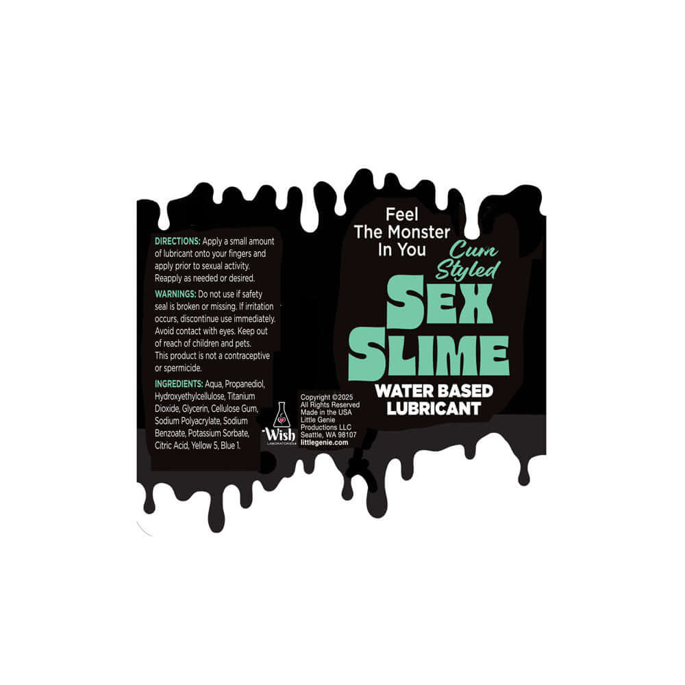 Sex Slime Cum Style Creature Lube - Green 60 ml - Green Cum Style Water Based Lubricant - 60 ml Bottle