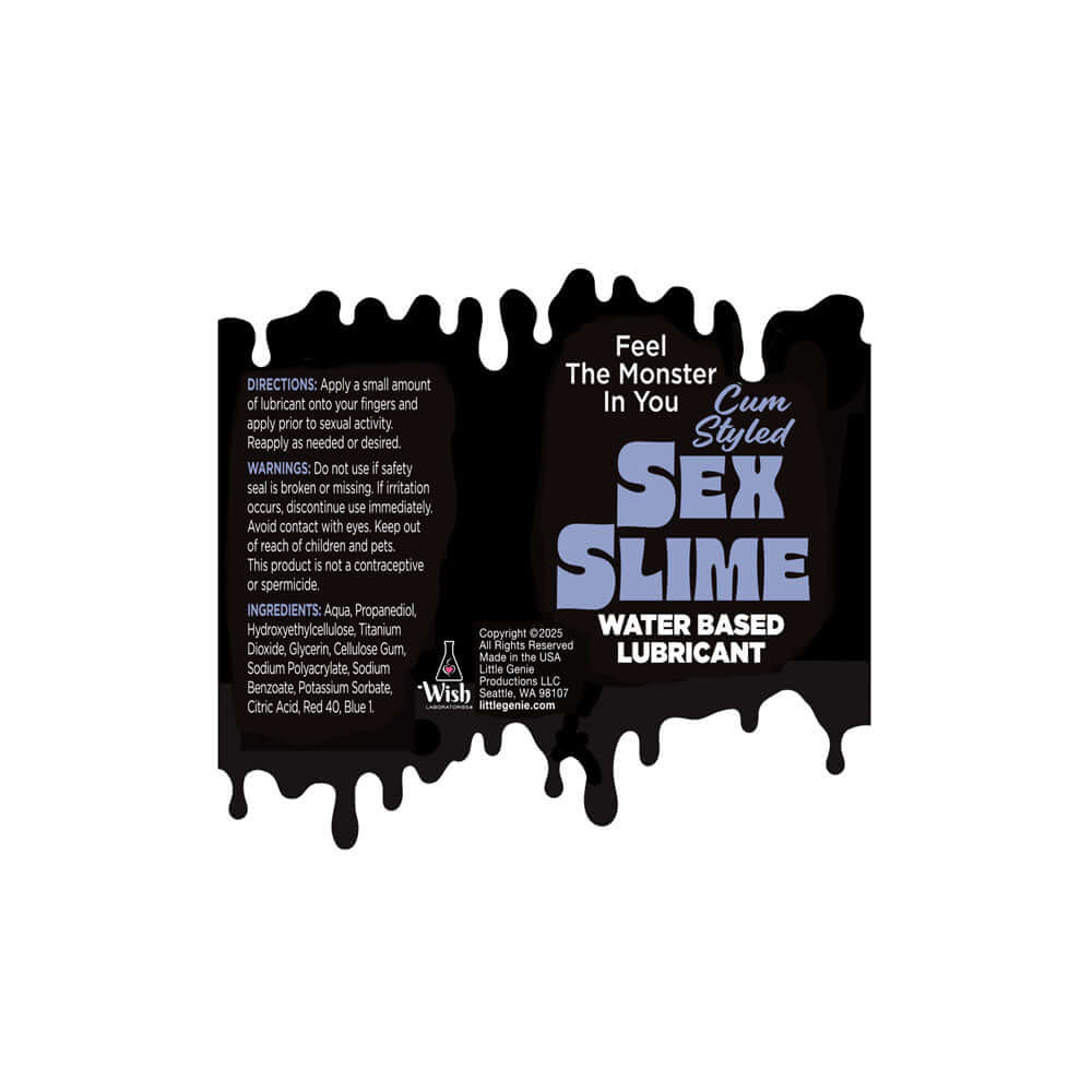 Sex Slime Cum Style Creature Lube - Purple 60 ml - Purple Cum Style Water Based Lubricant - 60 ml Bottle