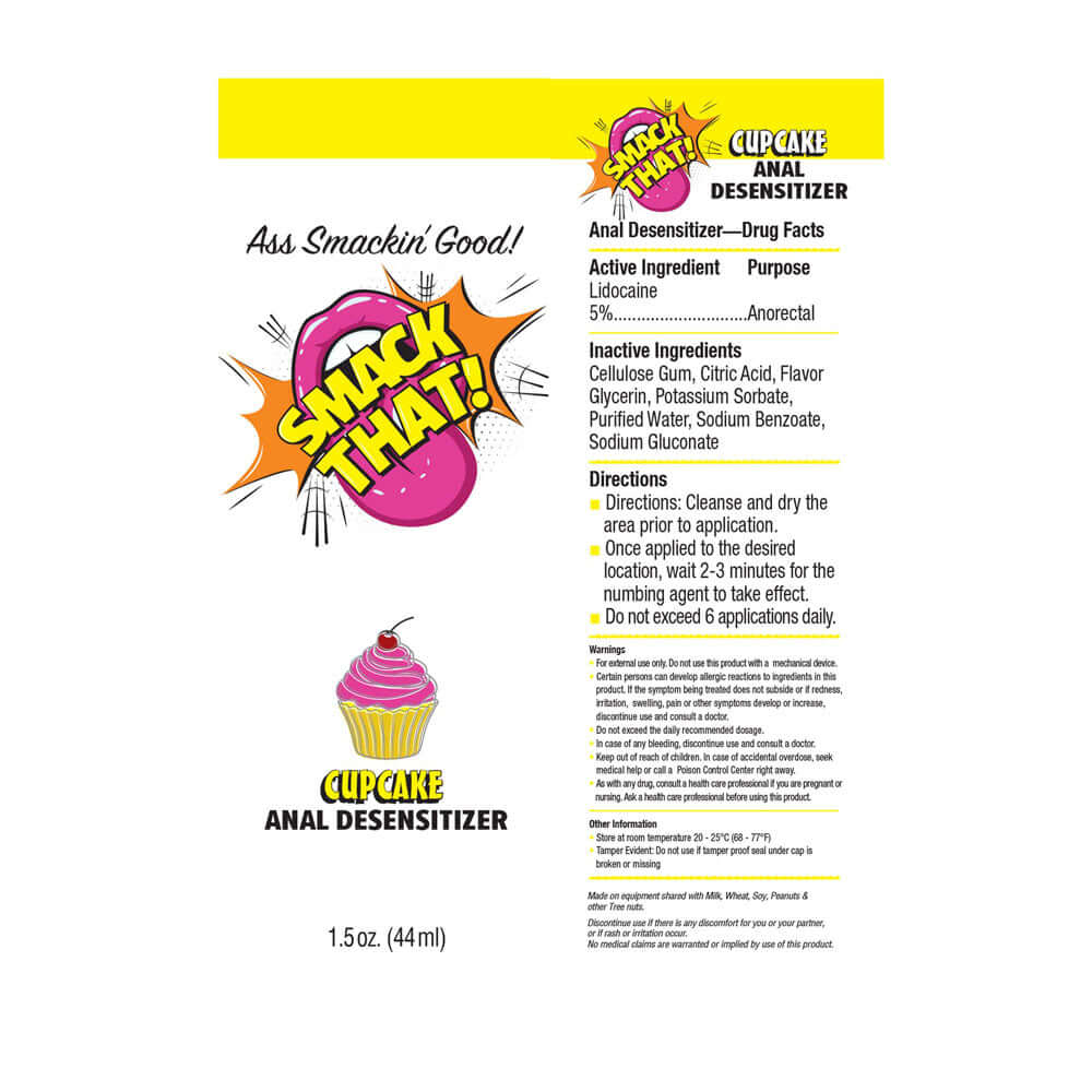 Smack That! Anal Desensitiser - Cupcake - Cupcake Flavoured Anal Desensitiser - 44 ml Tube