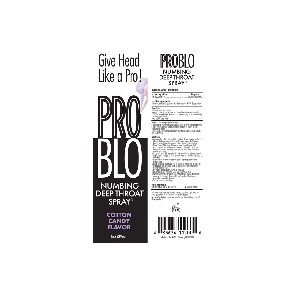 ProBlo Deep Throat Spray Cotton Candy Flavoured - 30 ml