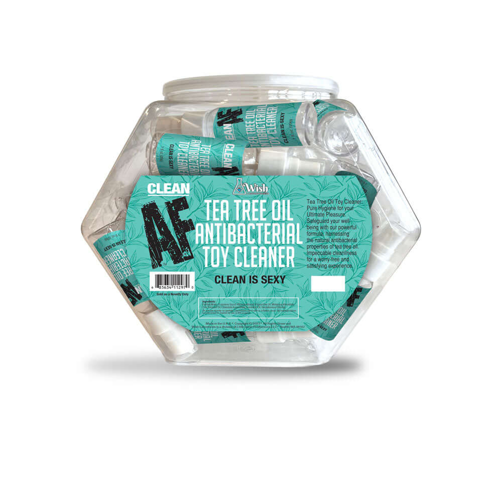 Clean AF Toy Cleaner Fishbowl Display - Antibacterial Toy Cleaner - Display of 36 x 30 ml Spray Bottles