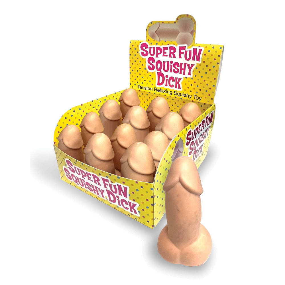 Super Fun Squishy Dick - Novelty Stress Penis - Counter Display of 12