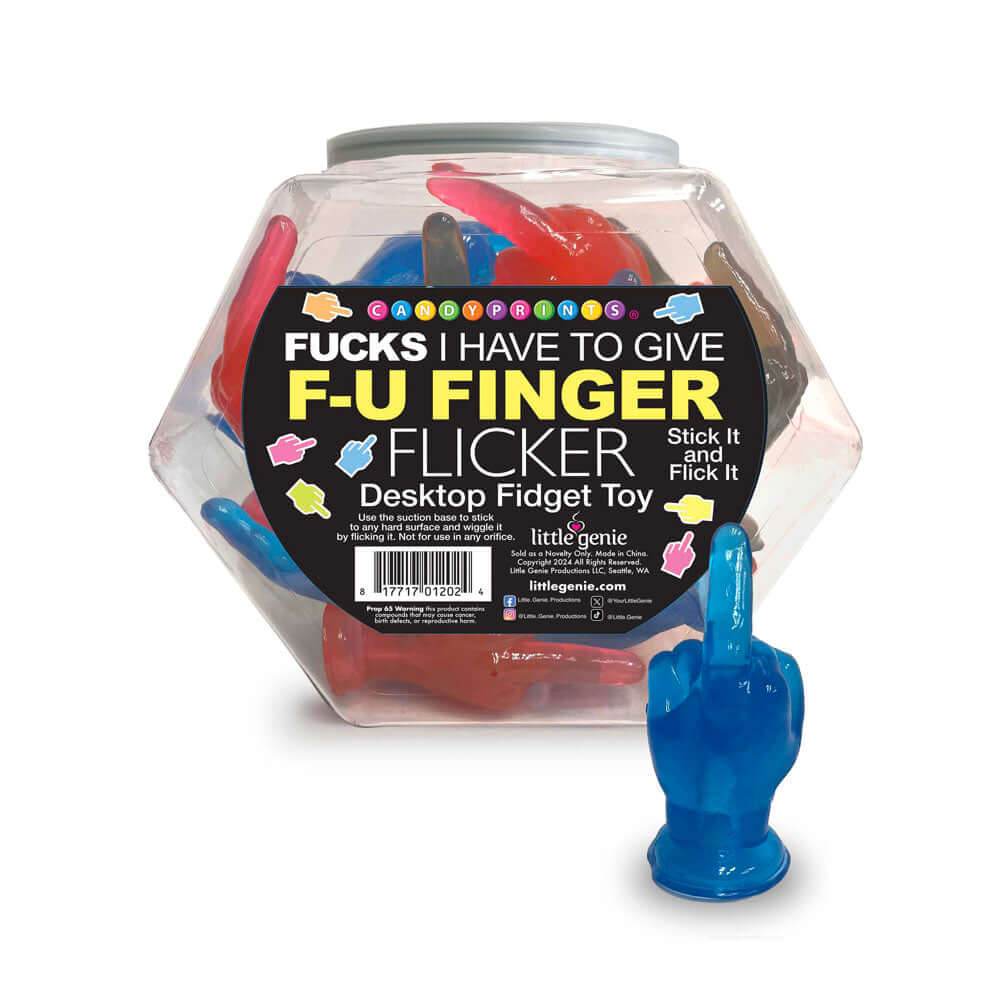 Fucks I Have To Give F-U Finger Flicker - Display - Novelty Fidget Toy - Fishbowl Display of 24