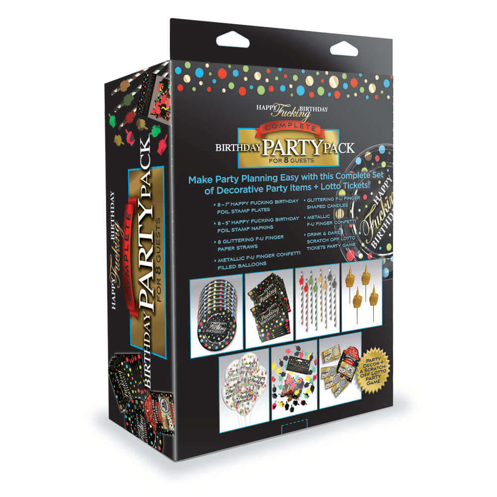 Happy F**king Birthday Complete Party Pack - Party Set for 8 People