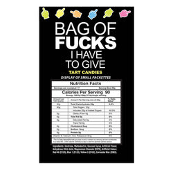 Bag Of Fucks I Have To Give - Display - Fruit Flavoured Lollies - Counter Display of 100 Mini Packs