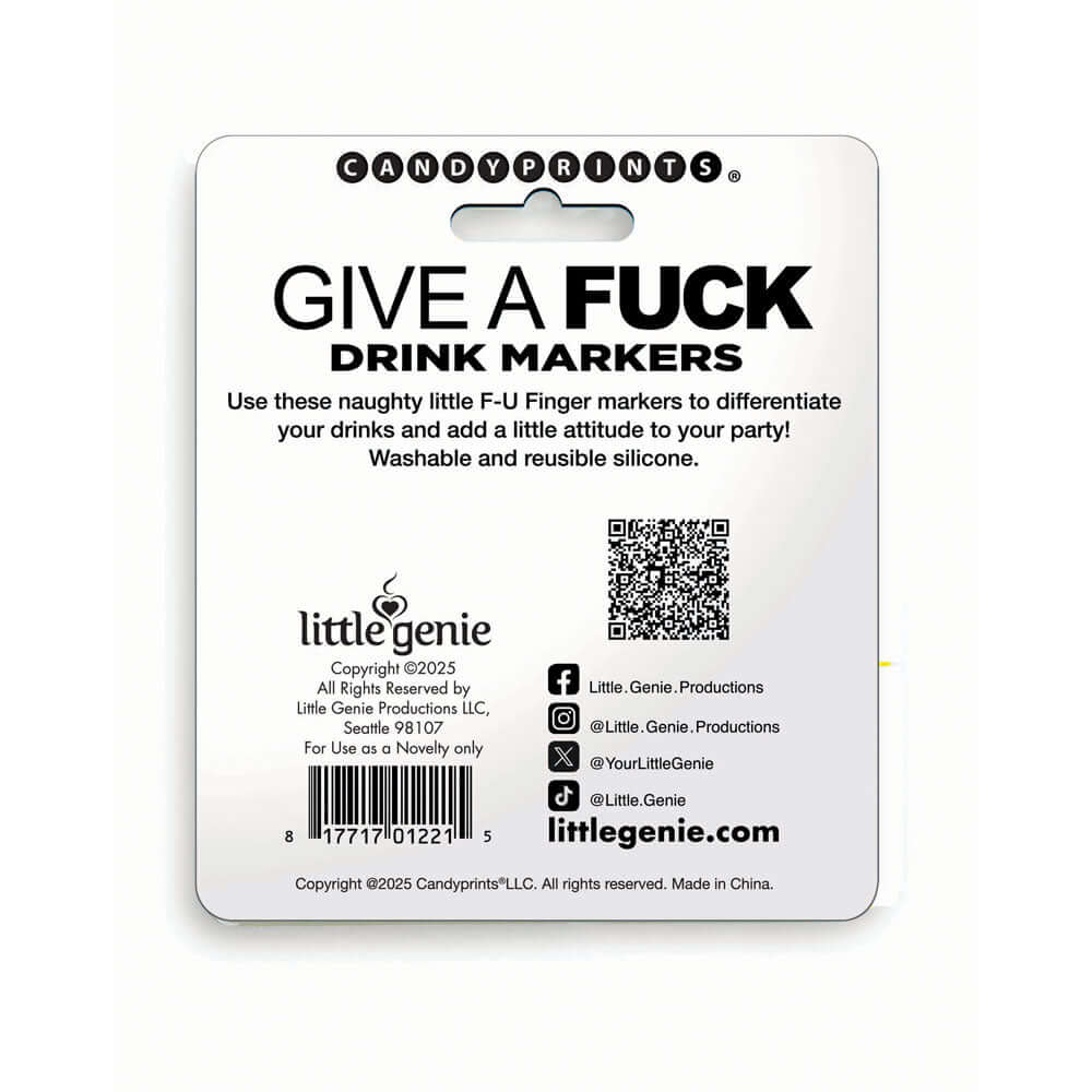 Give A Fuck Drink Markers - Novelty Drink Markers - Set of 6